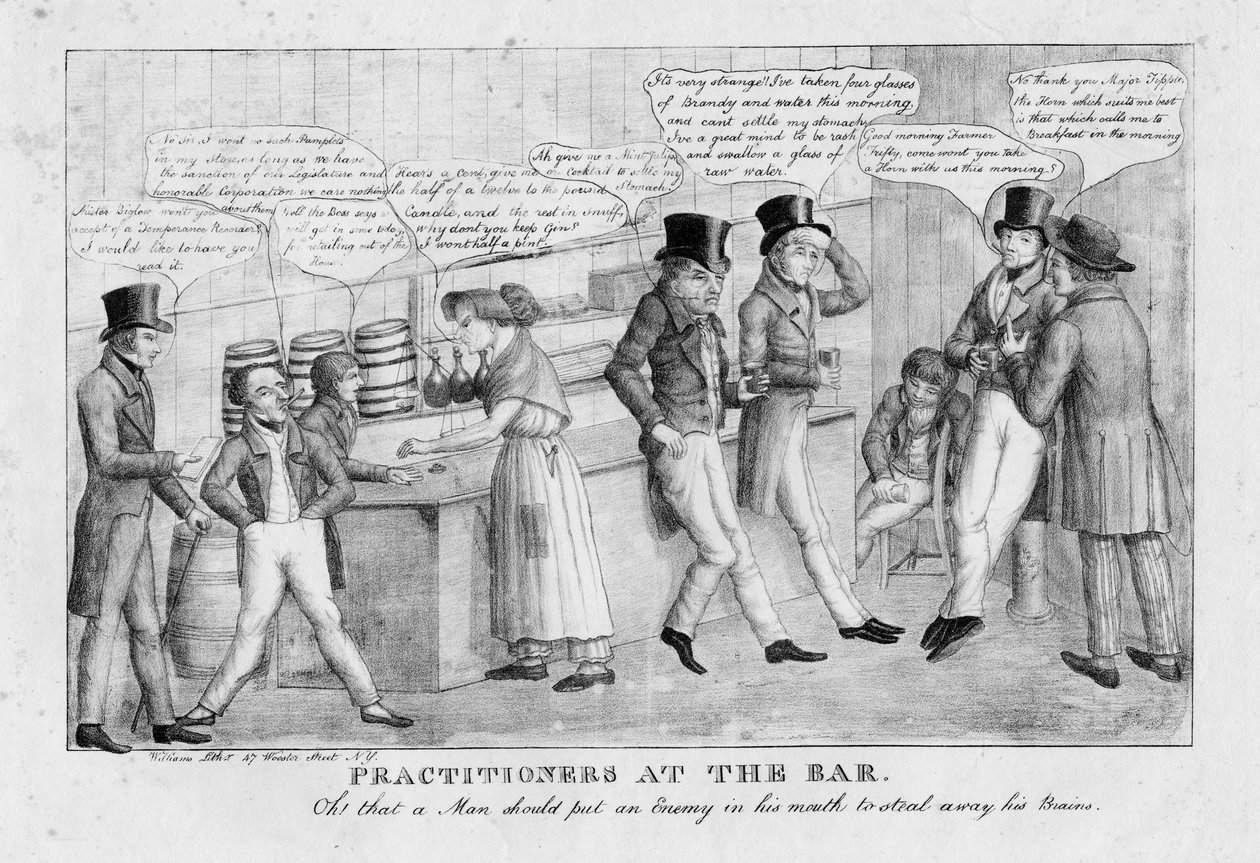 Practicantes en el bar, c.1834 de American School