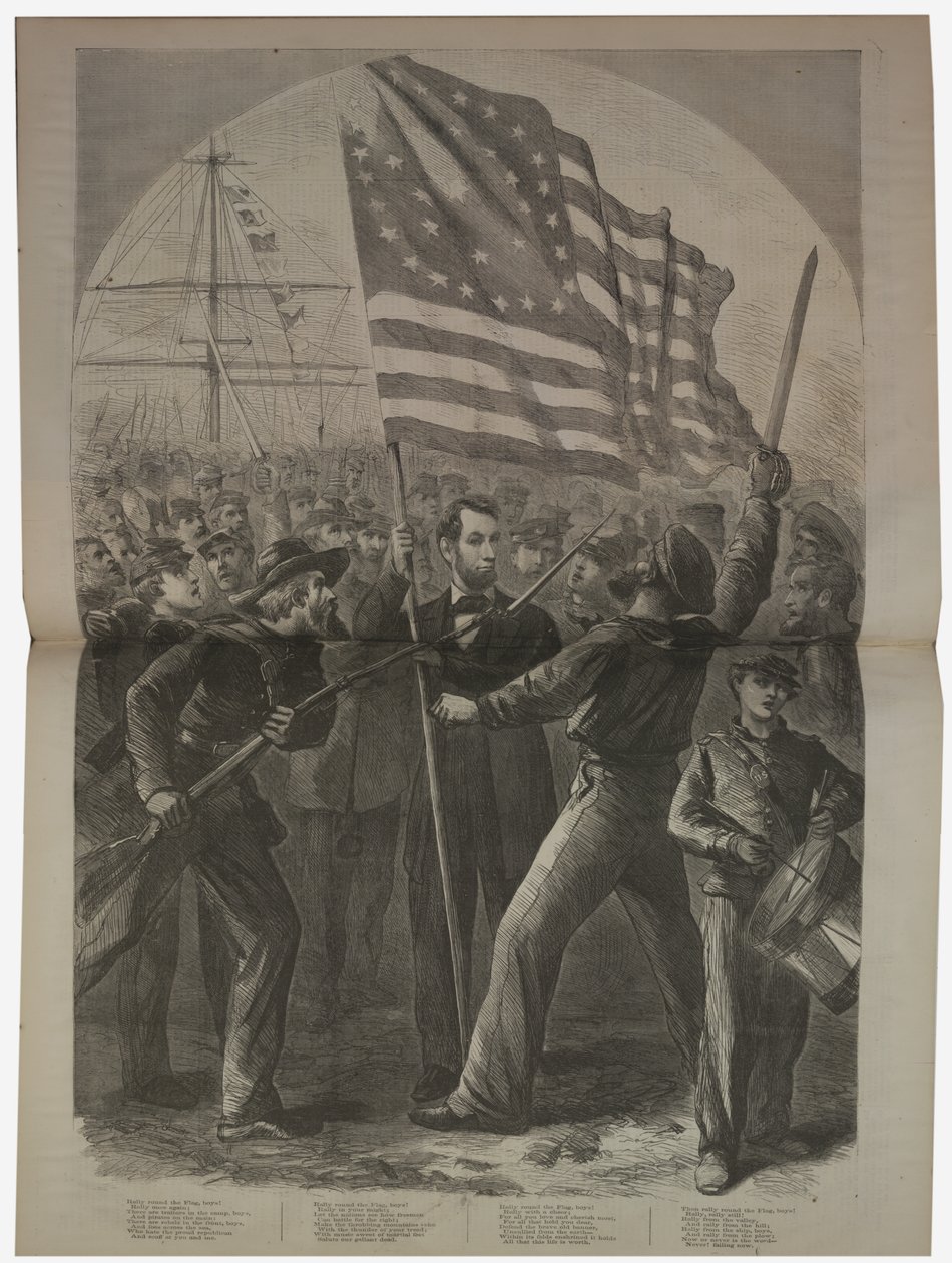 El presidente Lincoln involucrándose en la Batalla de Fort Stevens, ilustración de "Harper