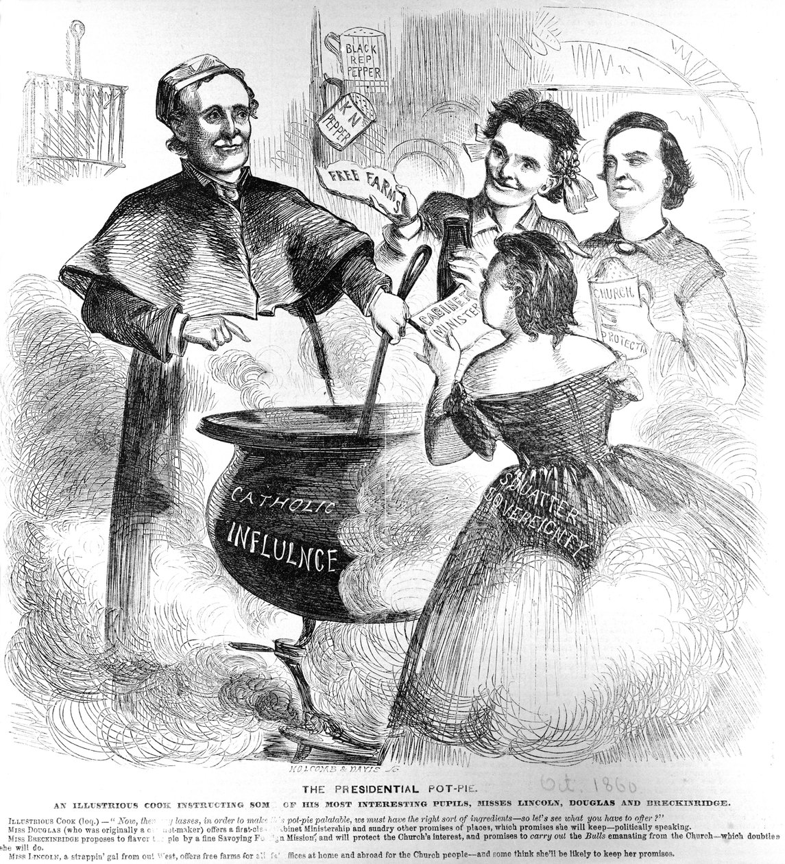 Pastel Presidencial, de Frank Leslies Budget of Fun, 1 de octubre de 1860 de American School