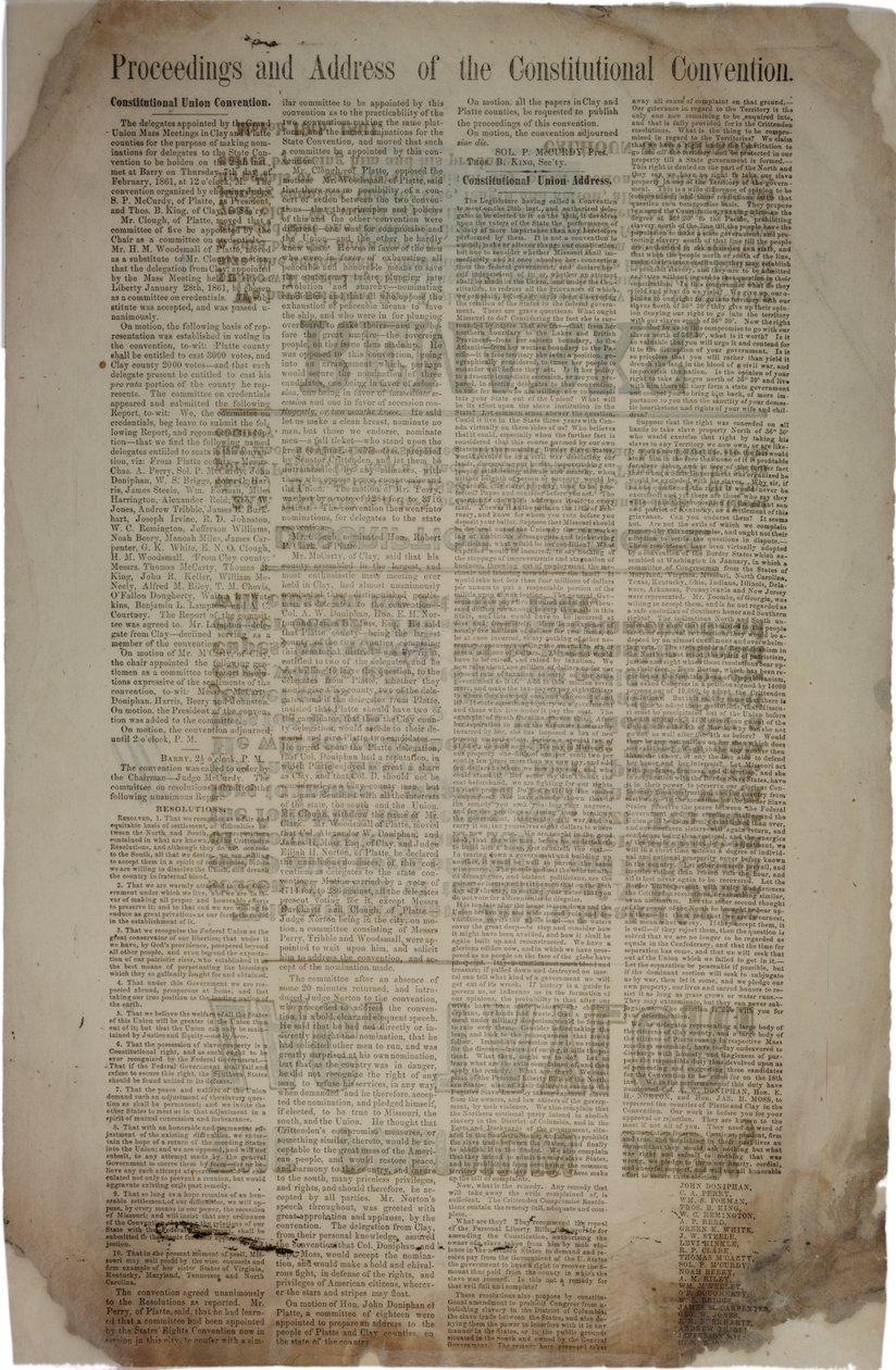 Procedimientos y discurso de la Convención Constitucional, c.19 de marzo de 1861 de American School