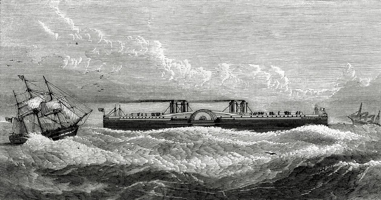 Propuesta de Ferry-Vapor entre Dover y Calais, ilustración de Appletons Journal, 4 de mayo de 1872 de American School
