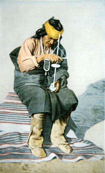 Hombre Pueblo perforando turquesa, c.1905 de American School