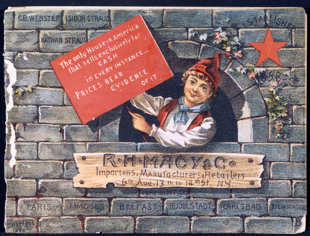 R.H. Macy & Co. Importadores, Fabricantes y Minoristas [portada del catálogo], 1890 de American School