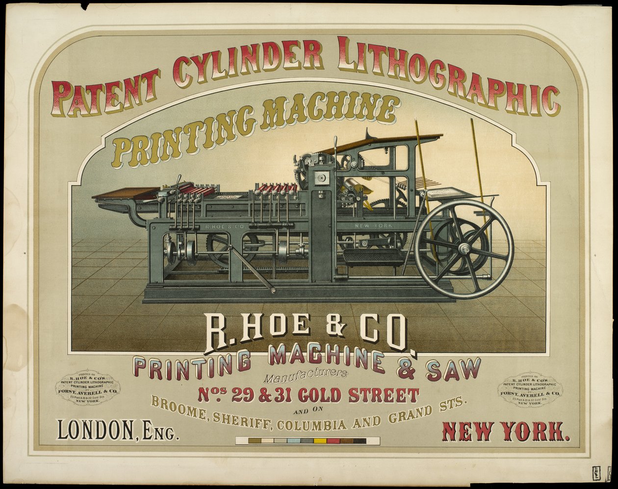 R. Hoe & Co. Fabricantes de máquinas de impresión y sierras de American School