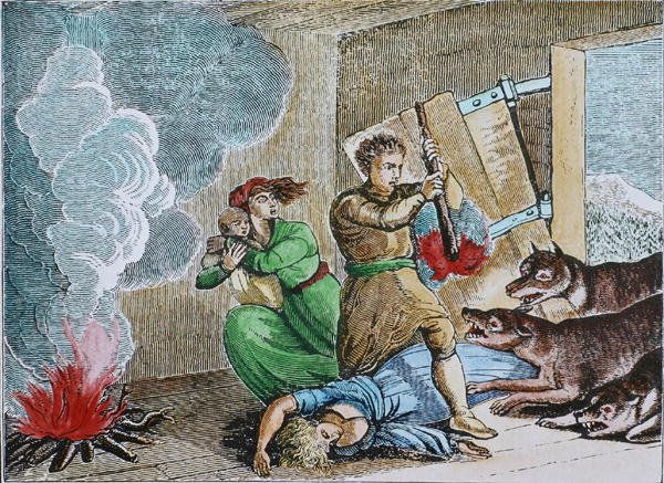 Lobos hambrientos invaden la cabaña de un pionero de American School