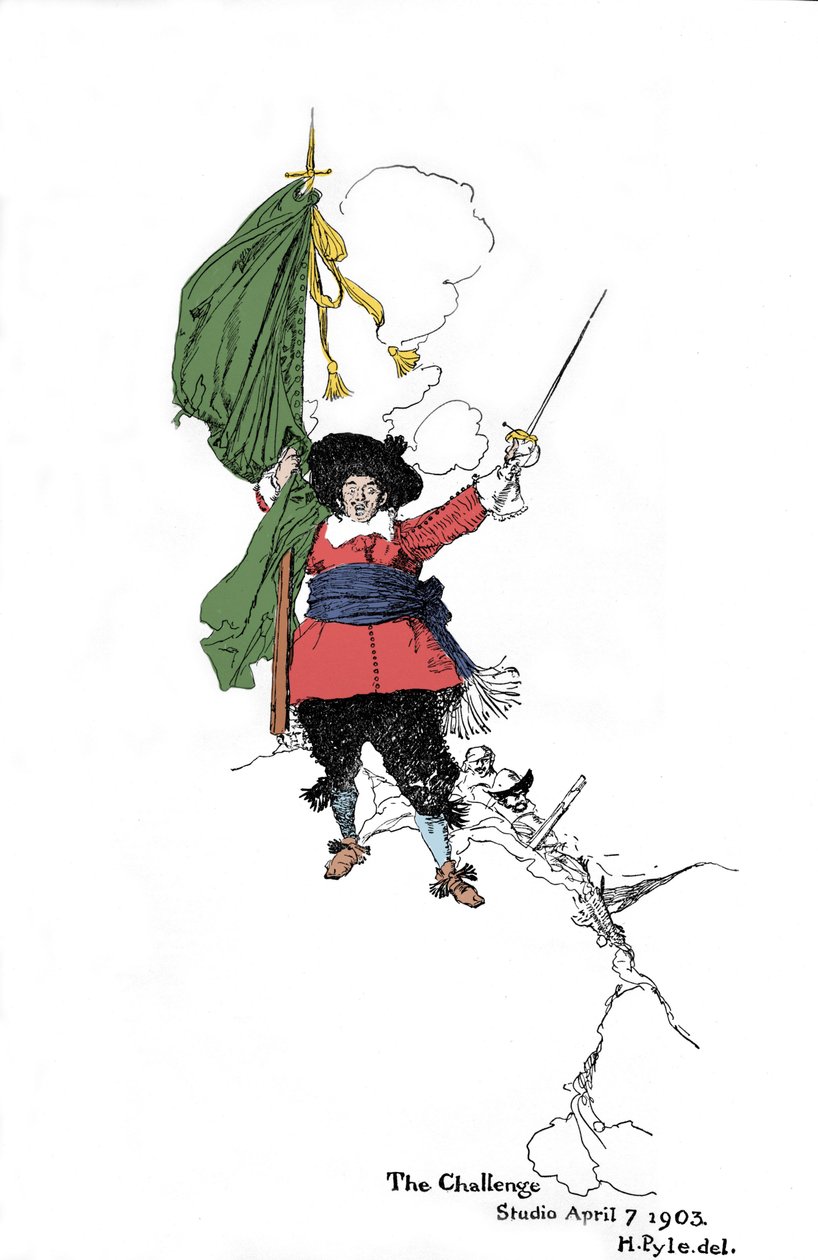 Representación de un pirata lanzando un desafío - En 