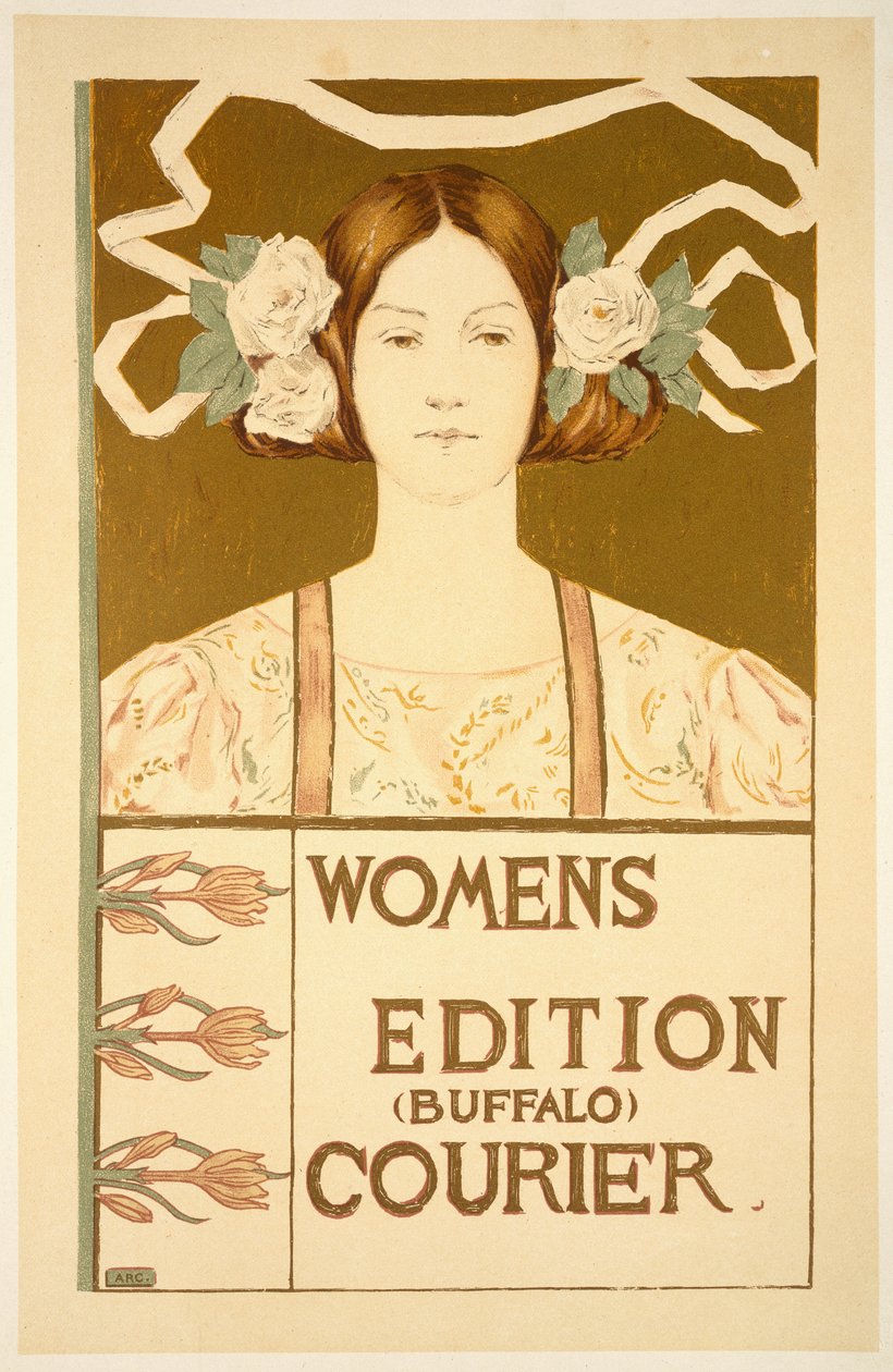 Reproducción de un cartel publicitario de la edición femenina del Buffalo Courier de American School