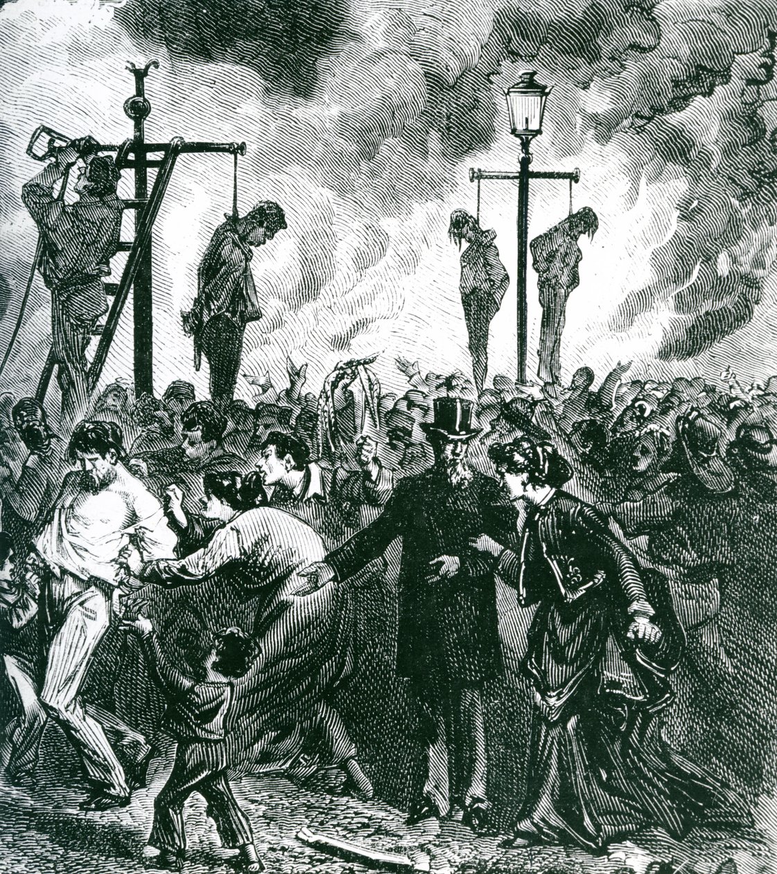 Disturbios durante el Gran Incendio de Chicago en 1871 de American School