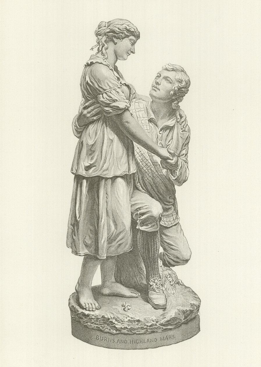 Robert Burns y Highland Mary (grabado) de American School