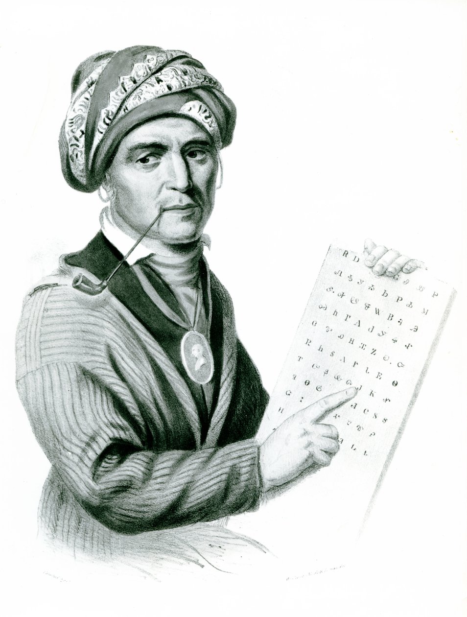Se Quo Yah (Sequoyah), inventor del alfabeto indio, 1836 de American School