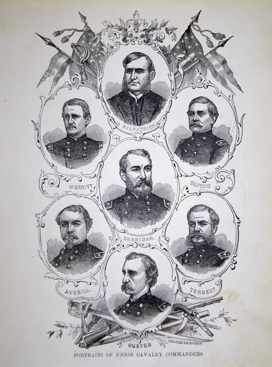 Siete retratos de comandantes de caballería prominentes del Ejército de la Unión de American School