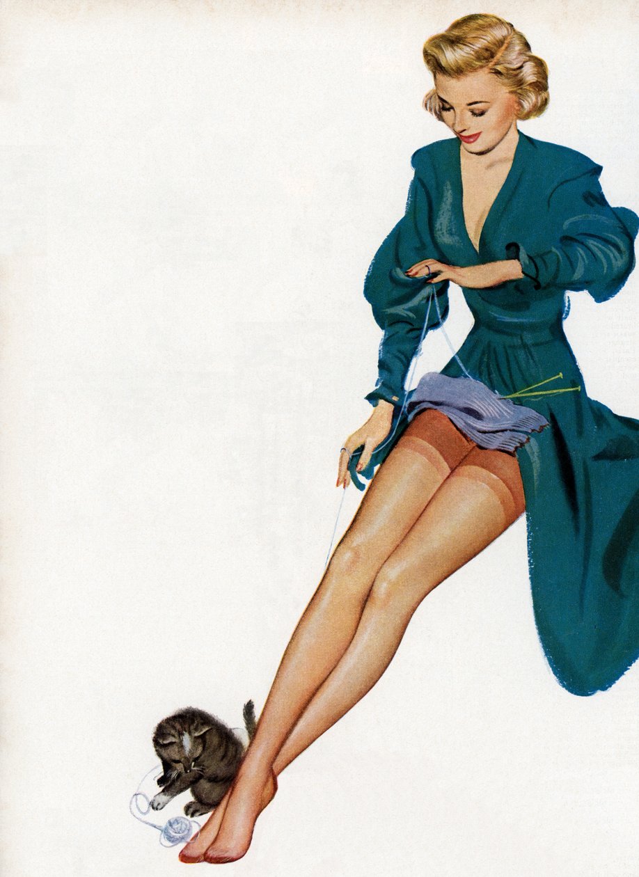 Mujer sexy mostrando sus medias de American School