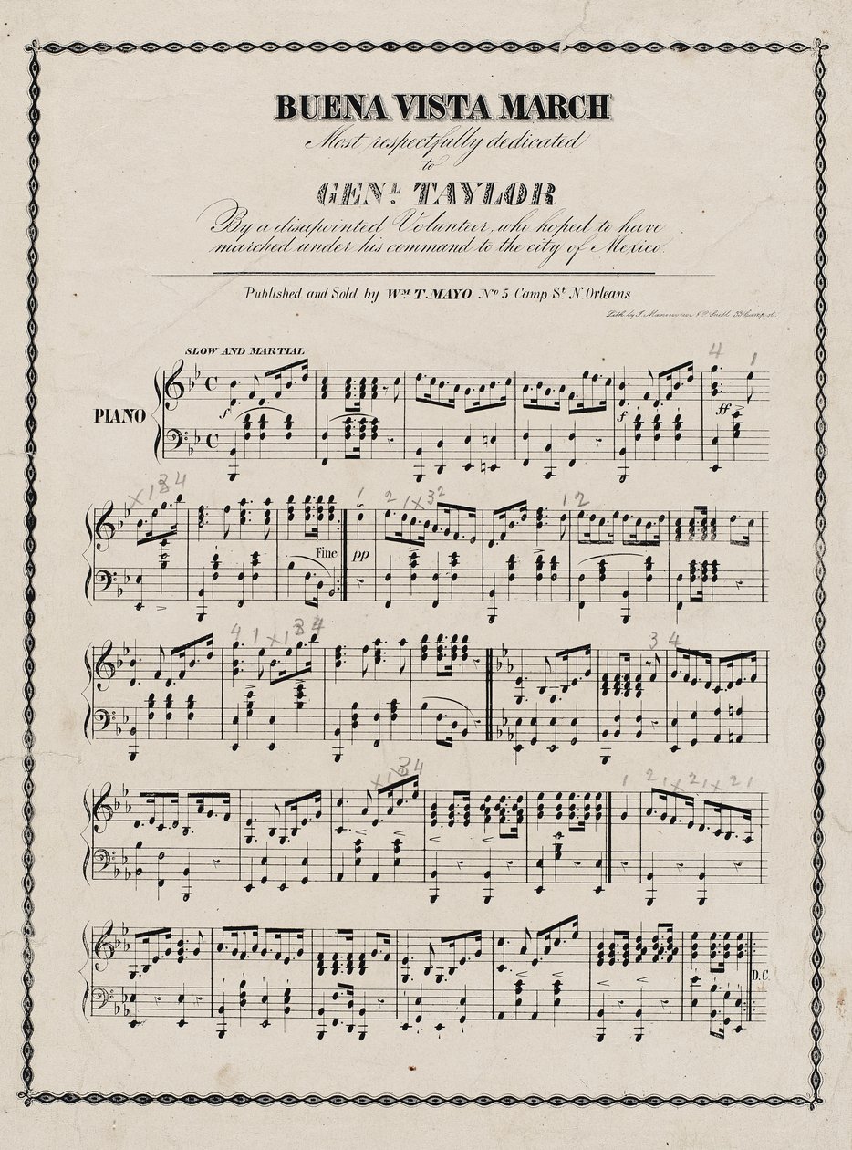 Partitura, Marcha Buena Vista de American School