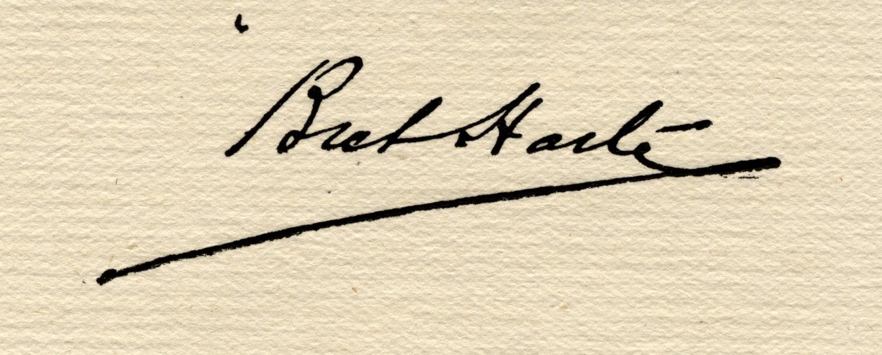 Firma de Francis Bret Harte (1839-1902) de American School