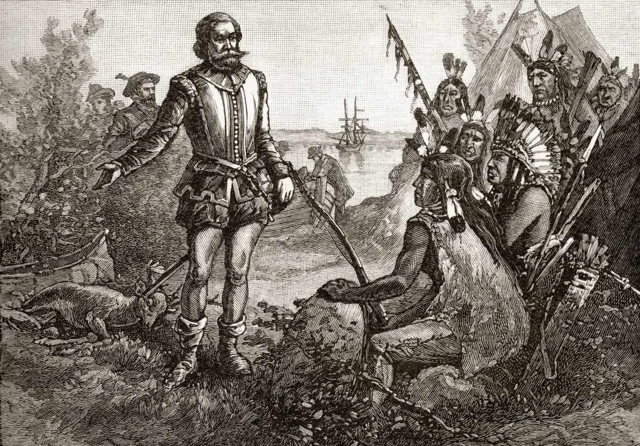 Smith comerciando con los indios, de 