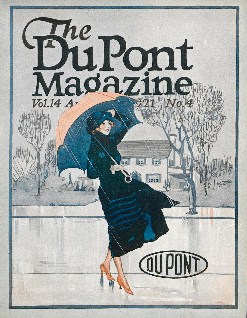 Algo nuevo en ropa deportiva, portada de la revista DuPont, abril 1921 de American School