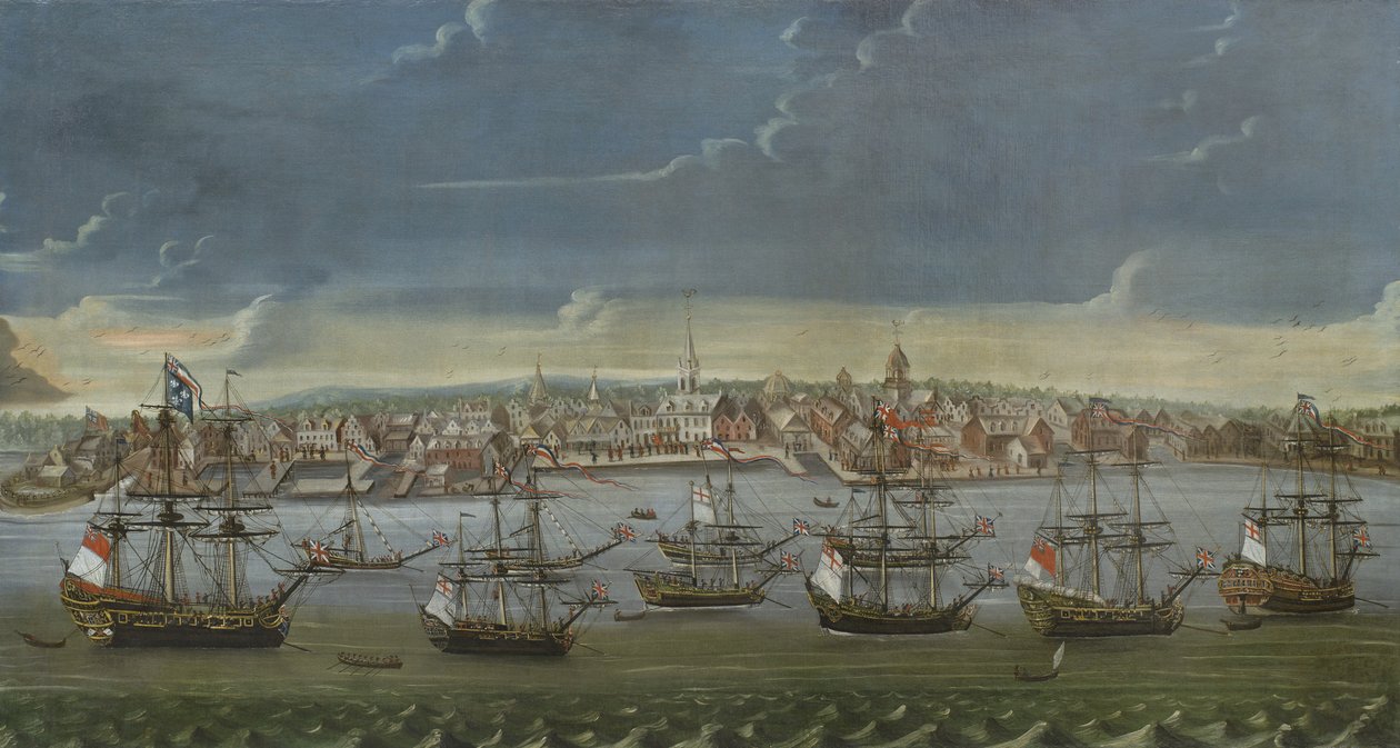 Vista del sureste de la ciudad de Nueva York, c.1756-7 de American School