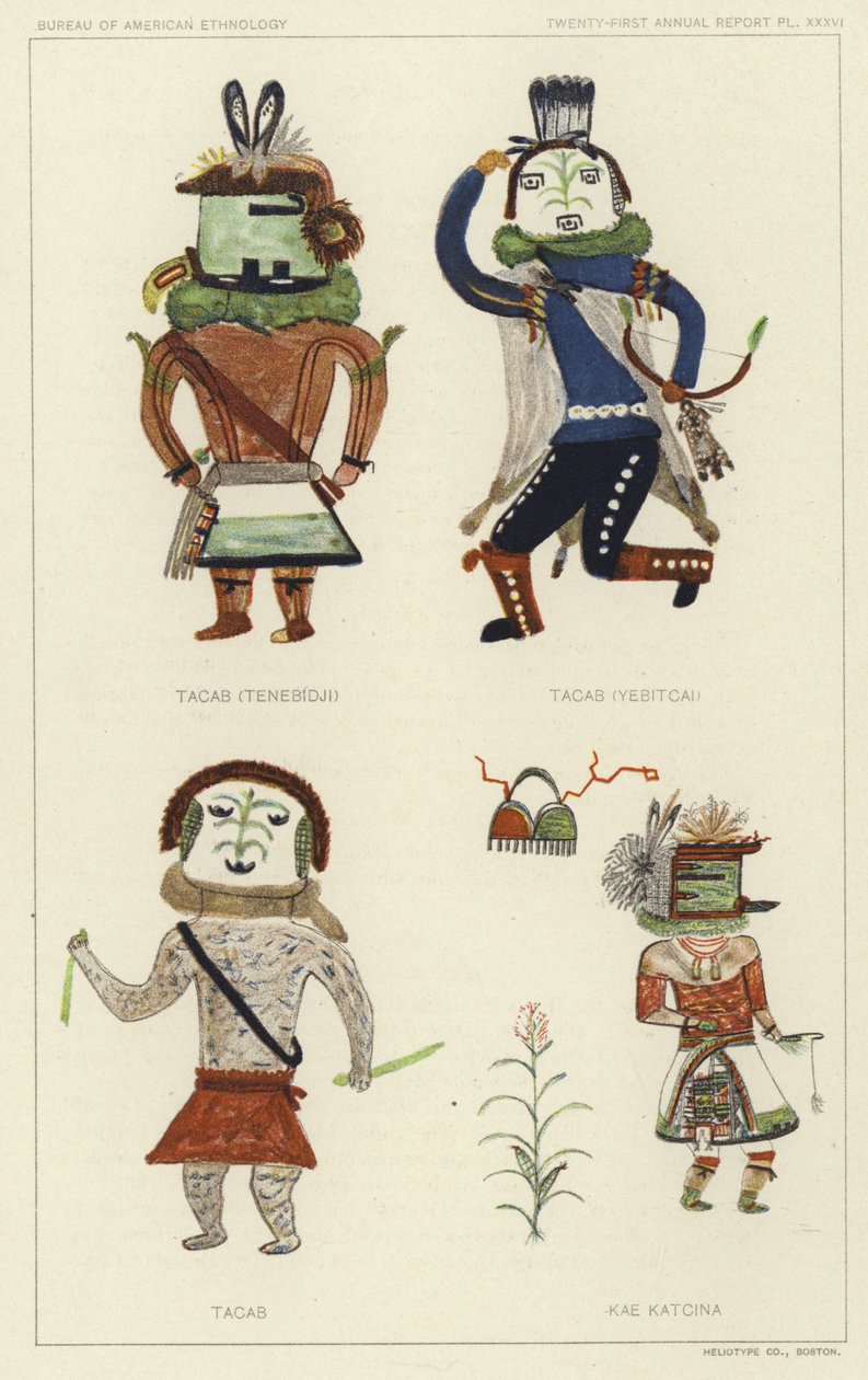 Tacab (Tenebidji), Tacas (Yebitcai), Tacab, Kae Katcina (litografía en color) de American School