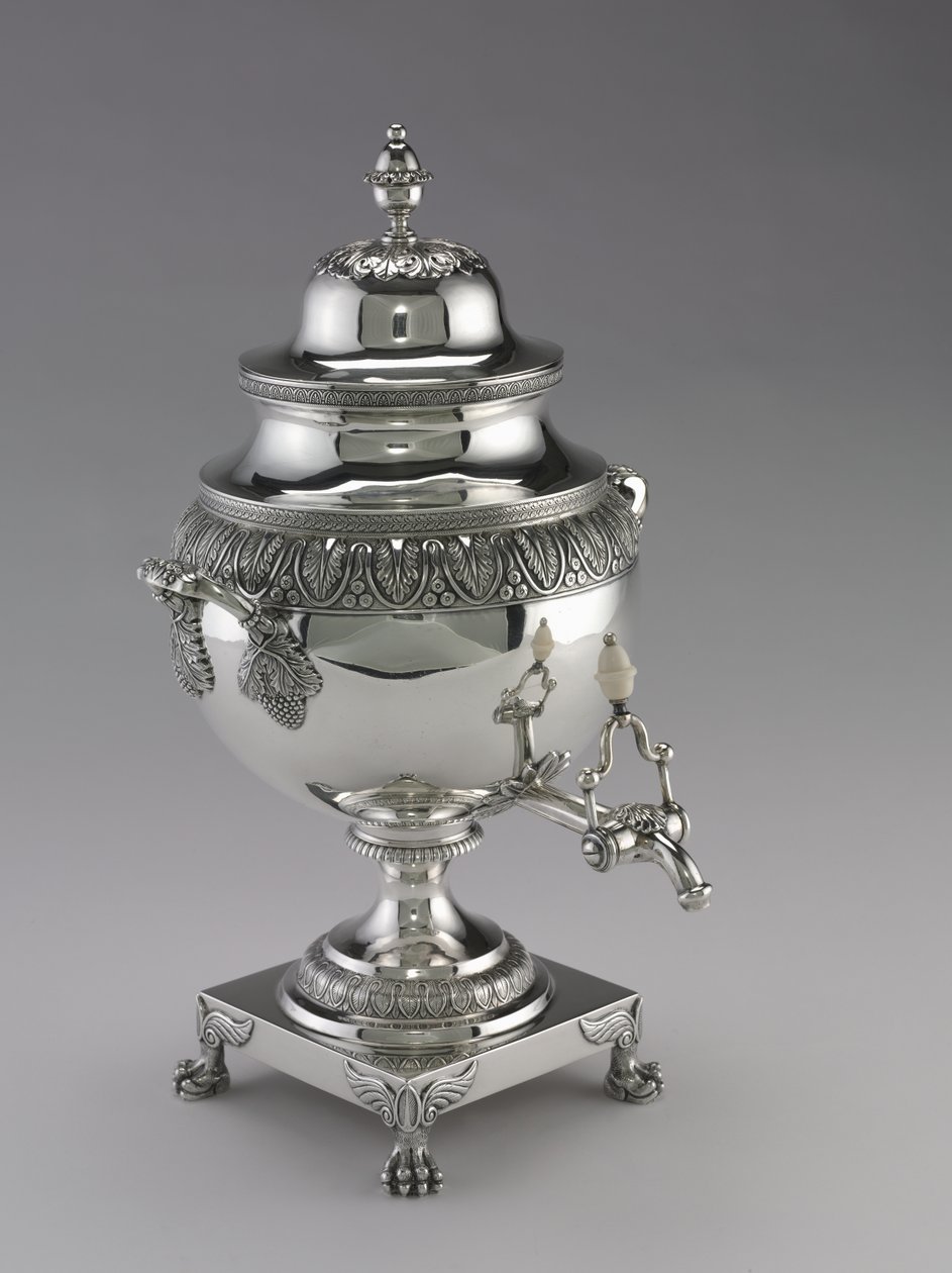 Urna de té, fabricada por Harvey Lewis, 1811-25 de American School