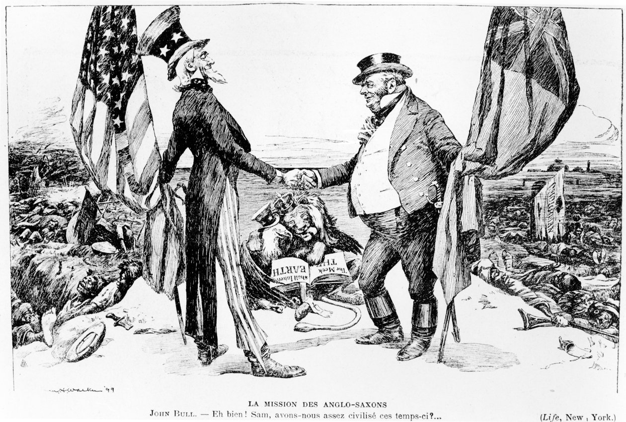 La misión anglosajona, ilustración de Le Rire, 1899 de American School