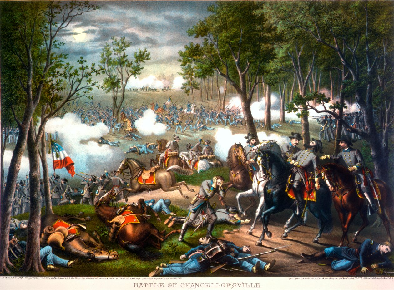 La batalla de Chancellorsville, Virginia, 1863 de American School