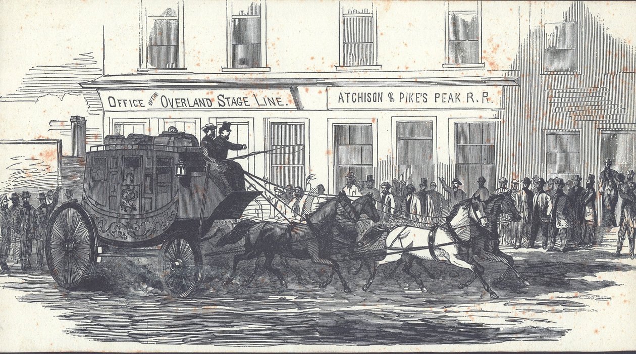 El carruaje de correo Butterfield Overland, publicado en Harper