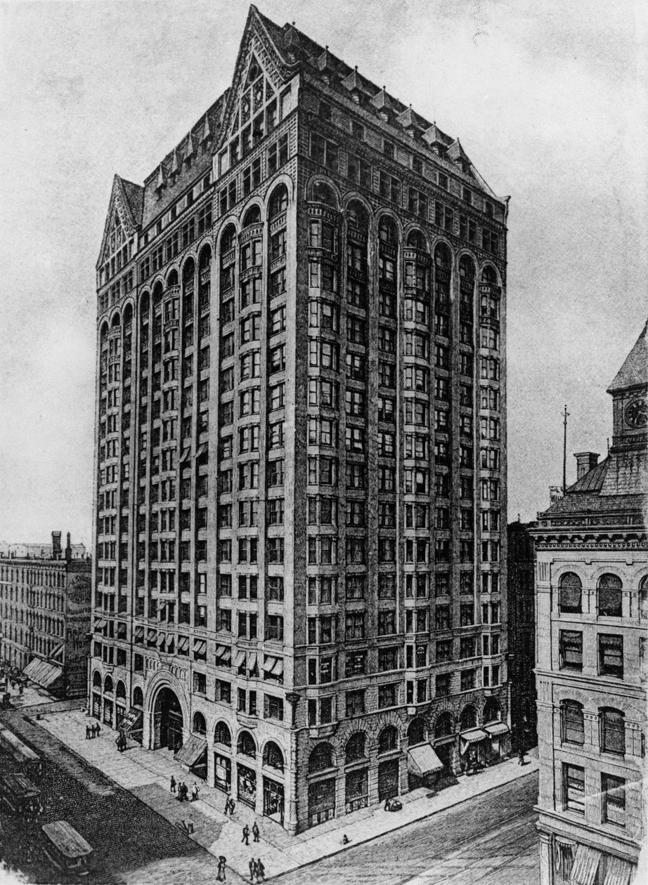 El edificio del Capitolio, también conocido como el Templo Masónico, Chicago, 1892-1939 de American School