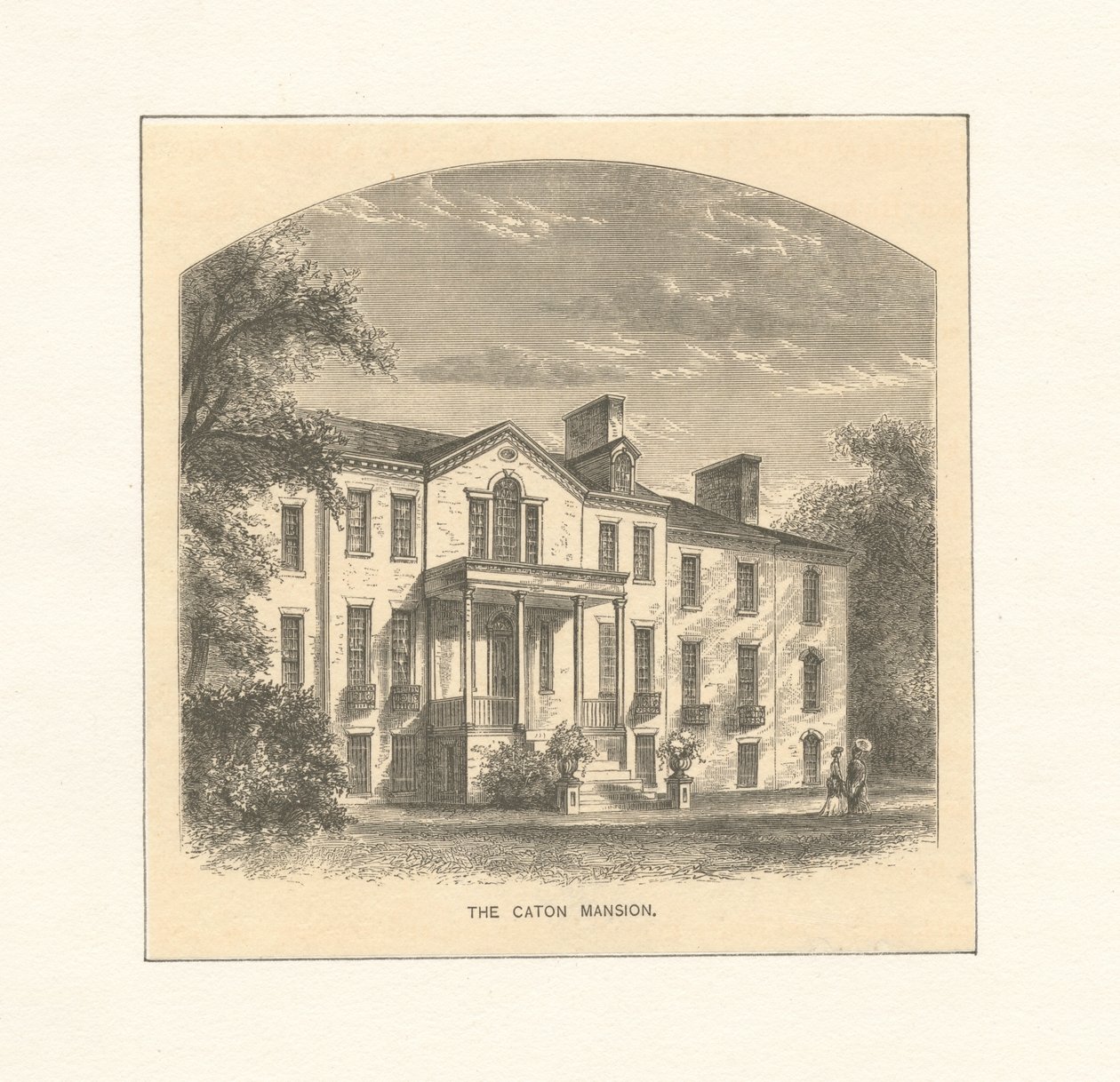 La Mansión Caton, c.1870 (grabado) de American School