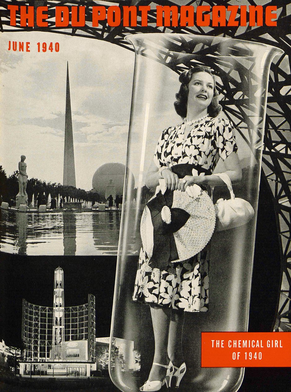 La chica química, portada de la revista DuPont, junio 1940 de American School