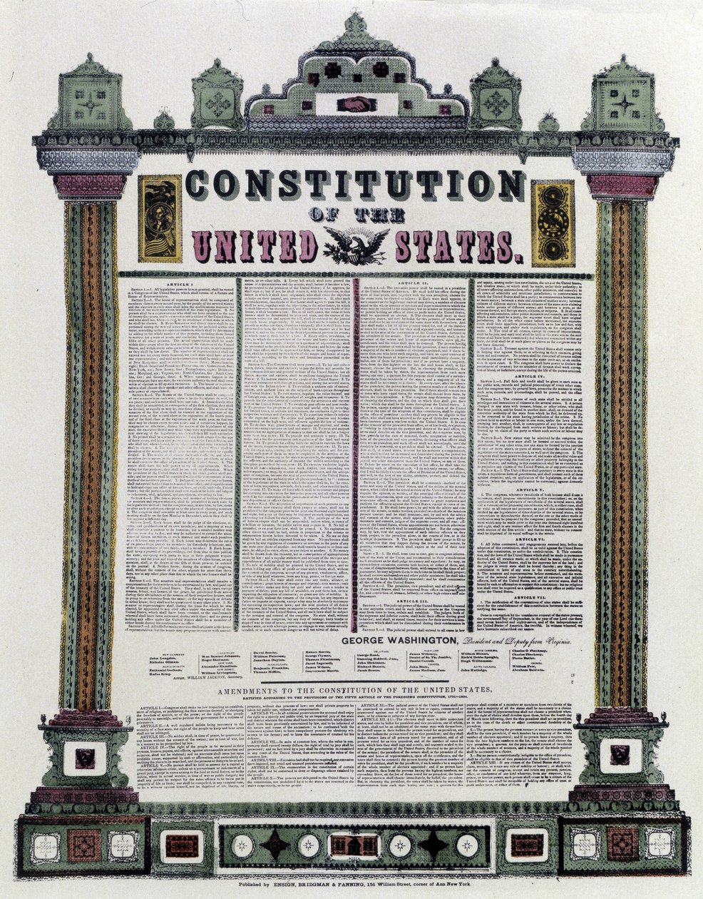 La Constitución de los Estados Unidos de América firmada en 1787, aplicada en 1789 de American School