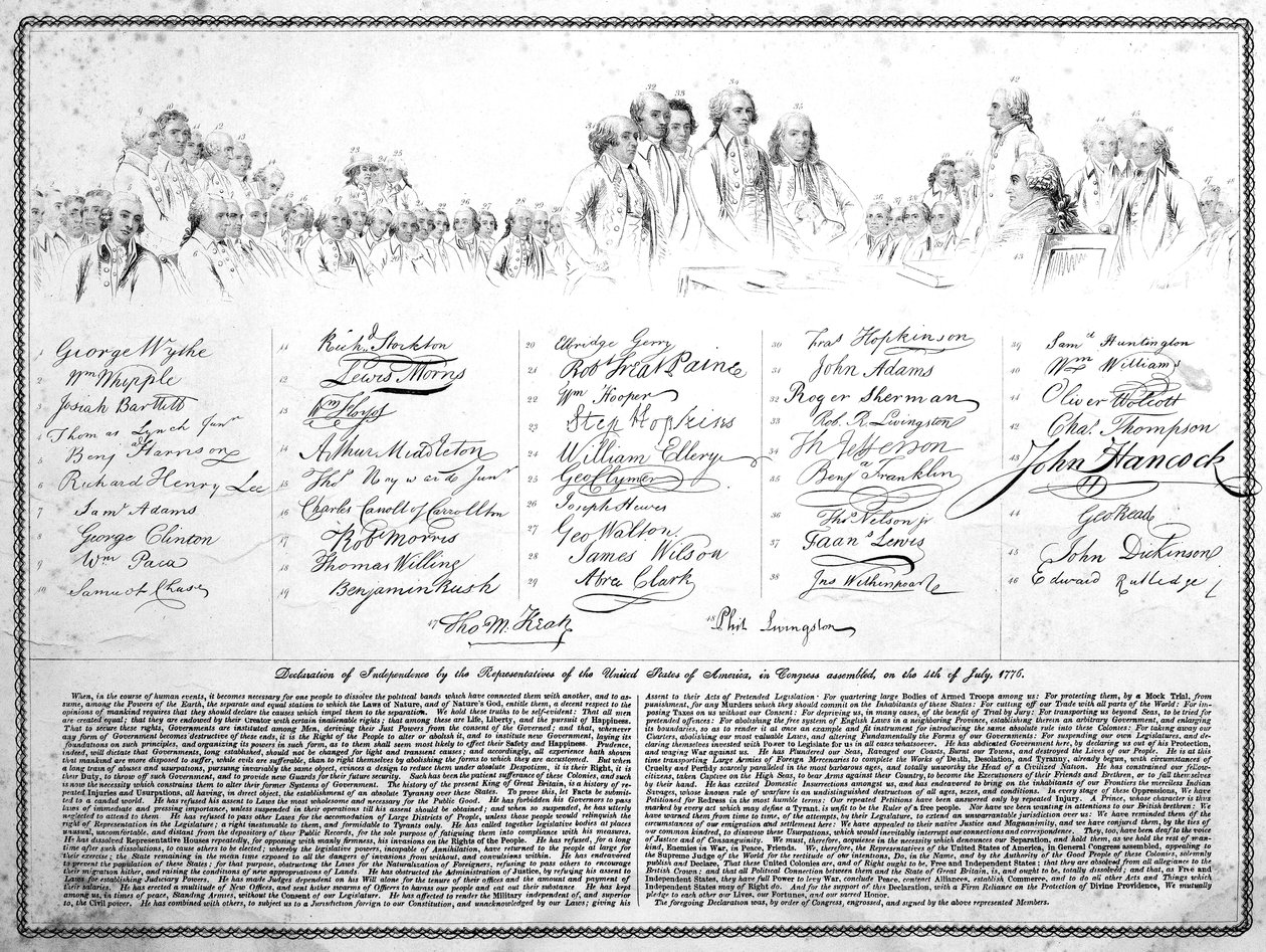 La Declaración de Independencia, Copia Grabada de American School