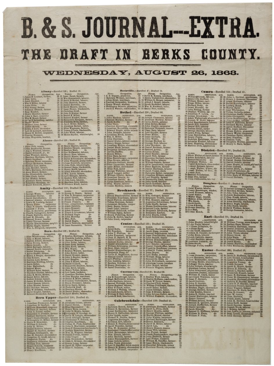 El Reclutamiento en el Condado de Berks, 26 de agosto de 1863 de American School