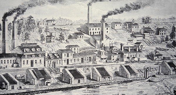 La Planta de Pólvora Du Pont, en el río Brandywine de American School