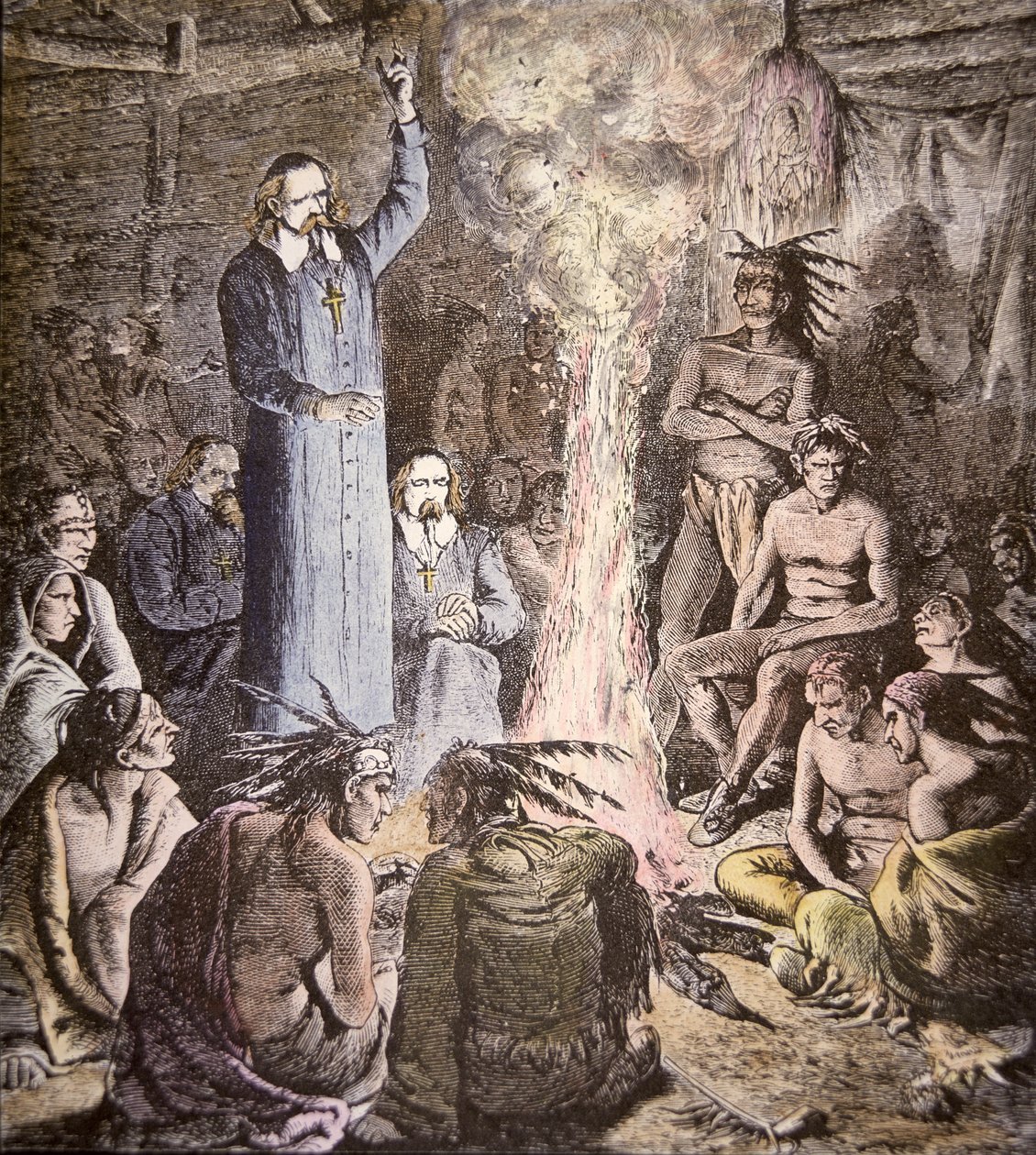 El misionero jesuita francés Brebeuf entre los algonquinos de American School
