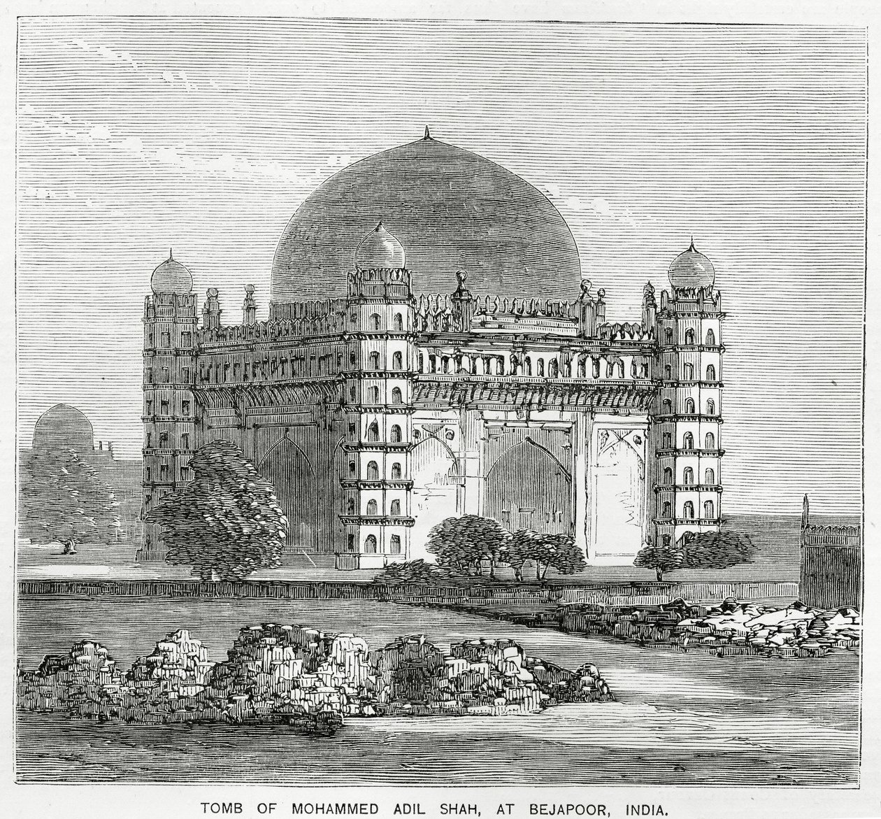 El Gol Gumbaz, tumba de Mohammed Adil Shah II, construida en 1659 de American School