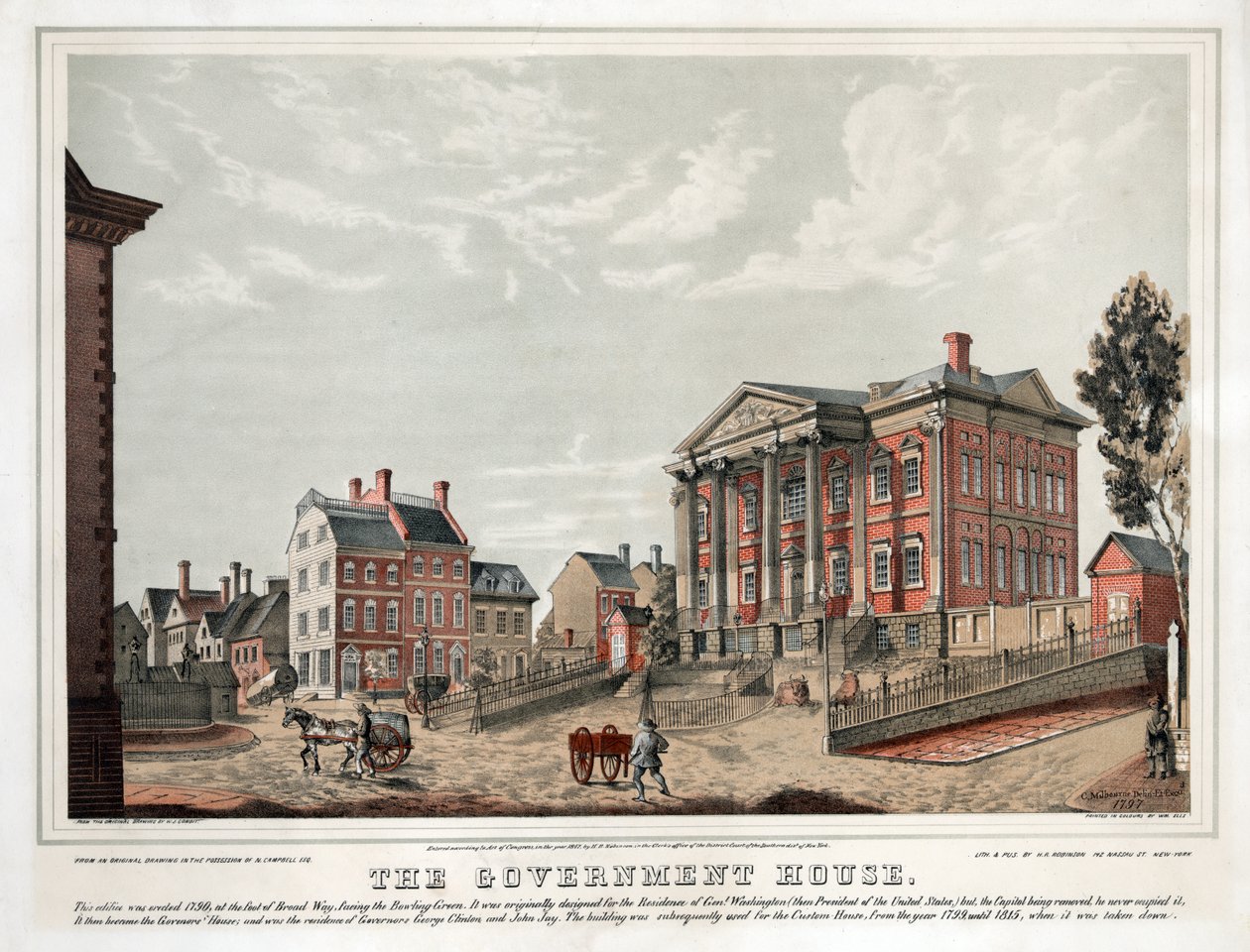 La Casa de Gobierno, pub. 1847 (litografía en color) de American School