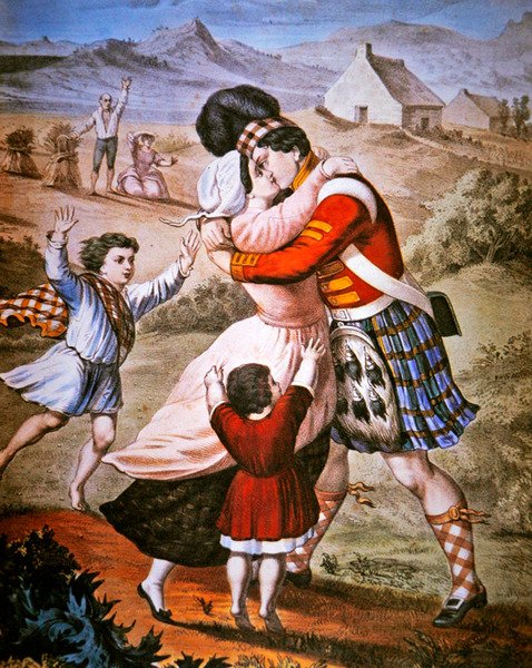 El regreso del montañés, publicado por Currier & Ives de American School