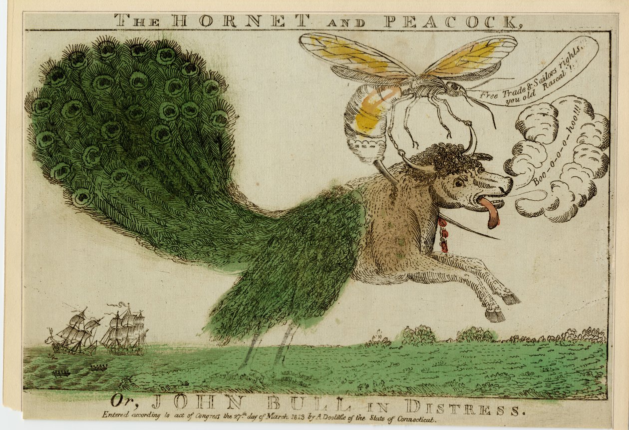 El Hornet y el Peacock, o, John Bull en apuros, 1813 de American School