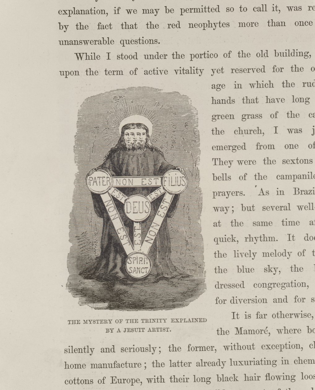 El misterio de la Trinidad explicado por un artista jesuita, de Los ríos Amazonas y Madeira, por Franz Keller de American School