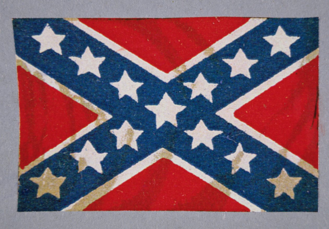 La bandera de batalla de la Cruz del Sur de las fuerzas confederadas de American School