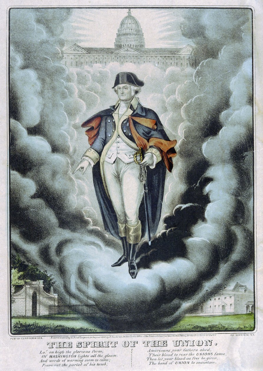 El espíritu de la Unión, pub. 1860 (litografía en color) de American School