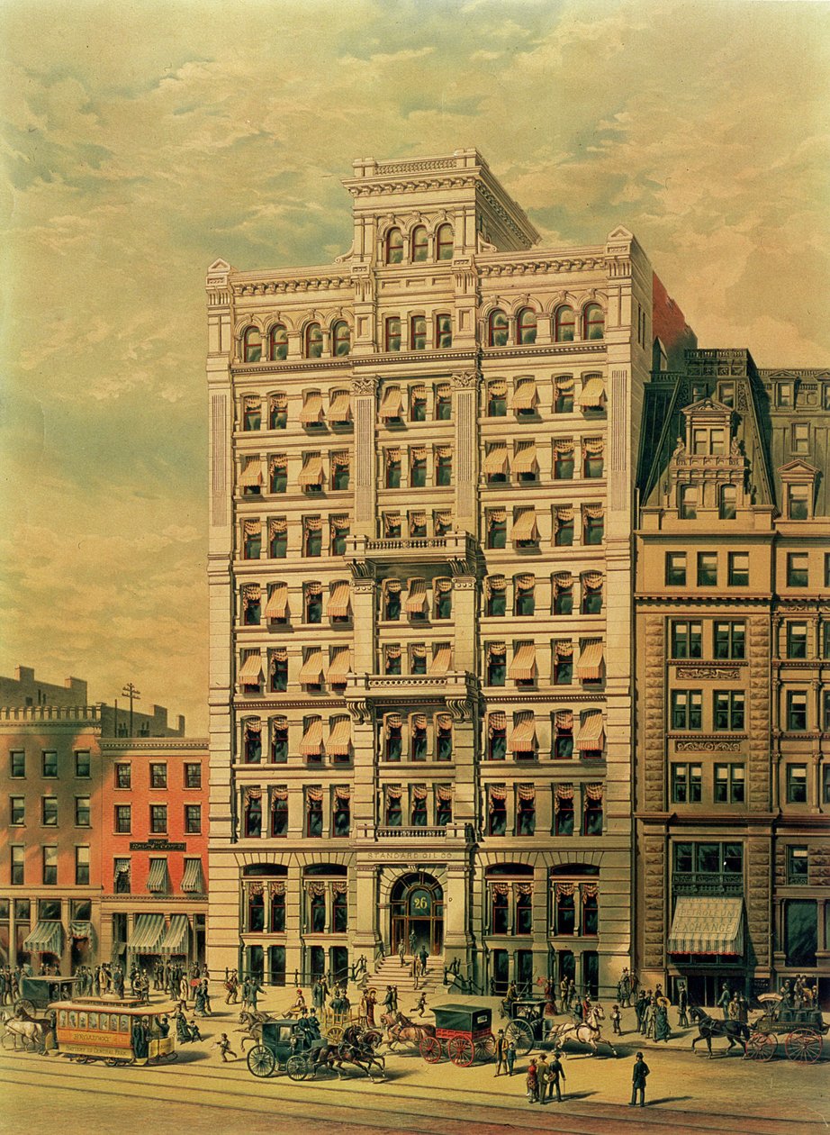 Edificio de la Standard Oil Company, 26 Broadway, Nueva York, pub. por Root and Tinker, 1886 de American School