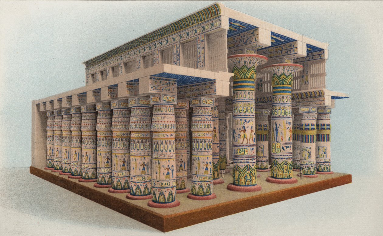 Templo de Karnak, Egipto (litografía en color) de American School