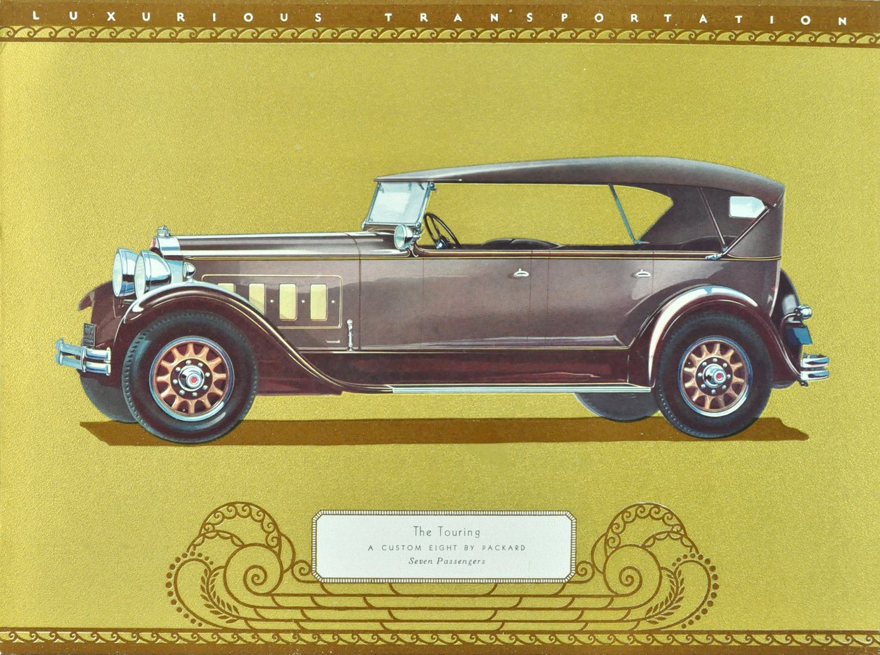 The Touring, A Custom Eight de Packard, pub.1930 (litografía en color) de American School