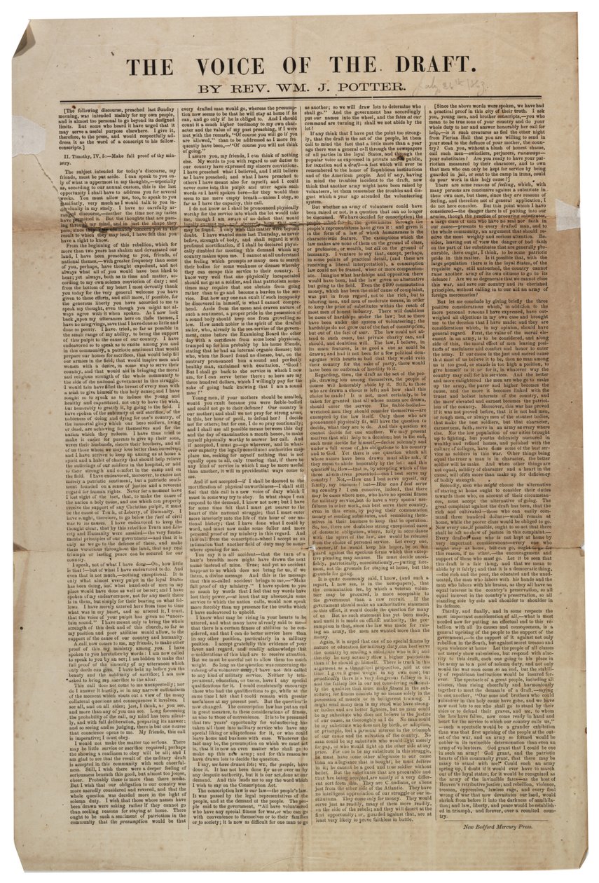 La voz del reclutamiento, 21 de julio 1863 de American School