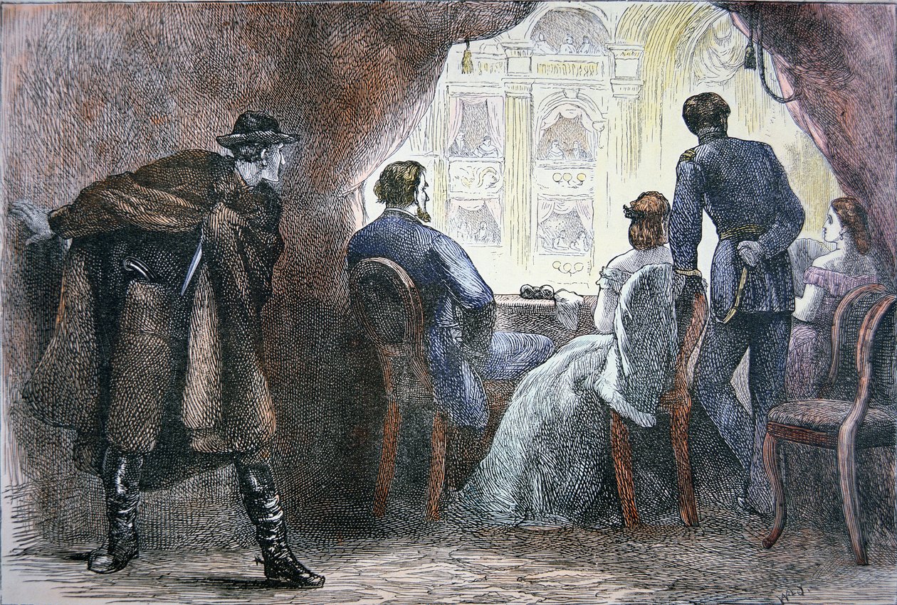 El asesinato de Abraham Lincoln en el palco del Teatro Ford, 14 de abril de 1865 de American School