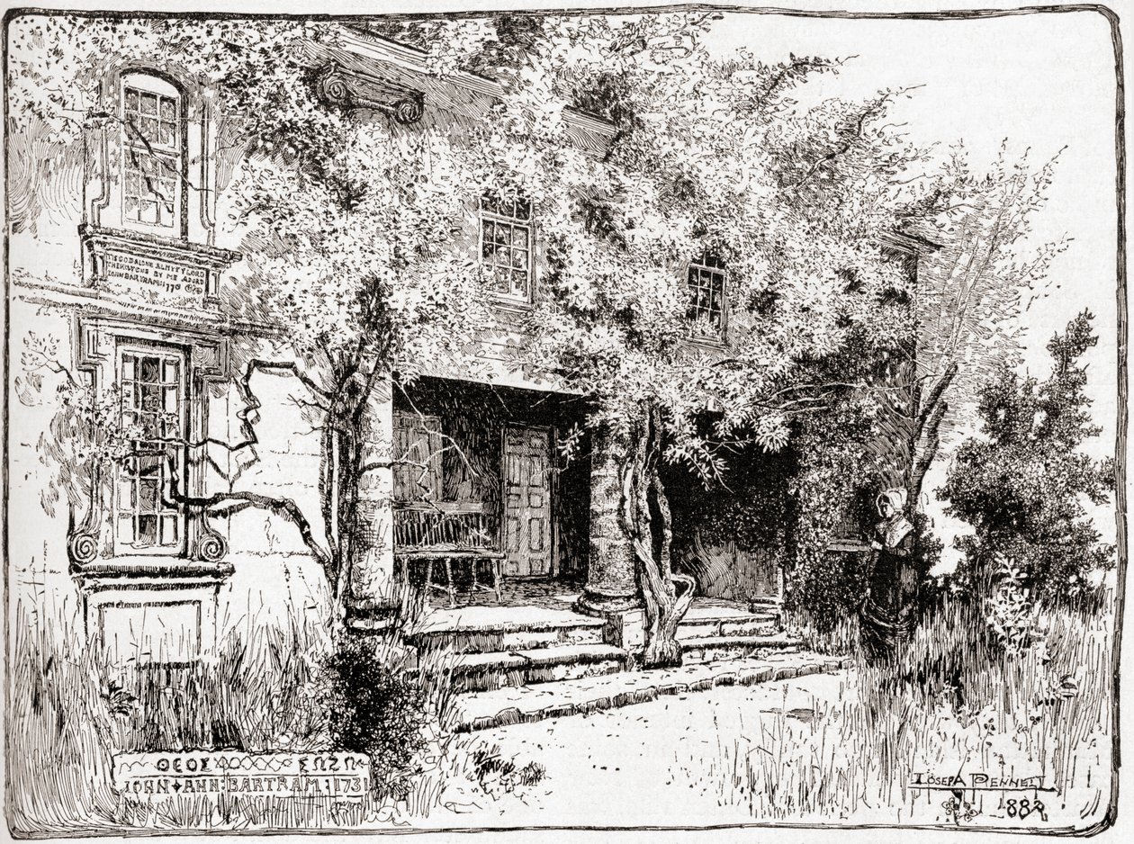 La casa de John Bartram cerca de Filadelfia, de The Century Illustrated Monthly Magazine, publicado 1884 de American School