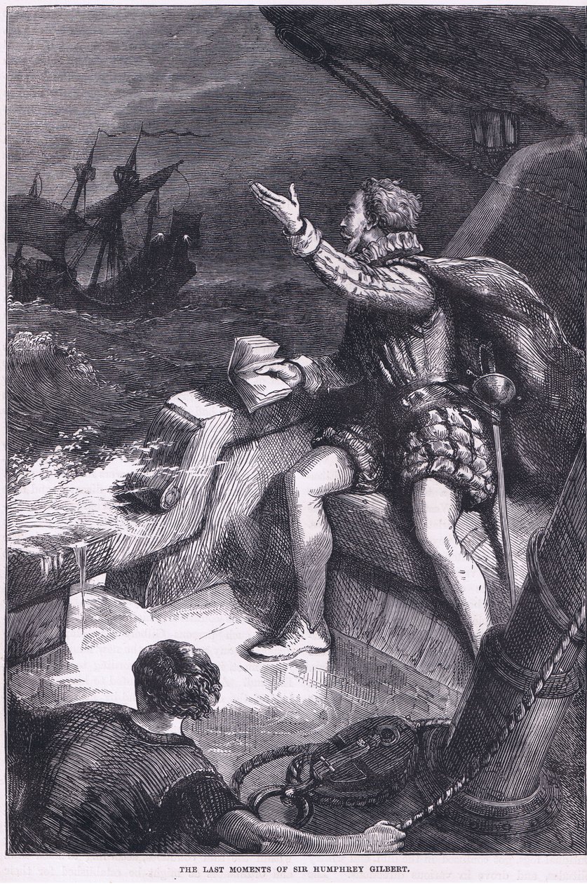 Los últimos momentos de Sir Humphrey Gilbert, ilustración de Cassell