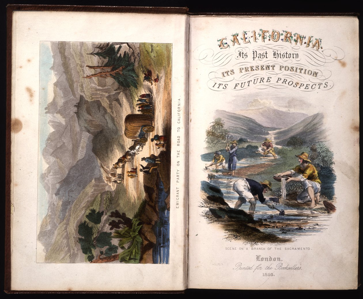 Página de título de California, su historia pasada, su posición actual, sus perspectivas futuras por G.A. Fleming, 1850 de American School