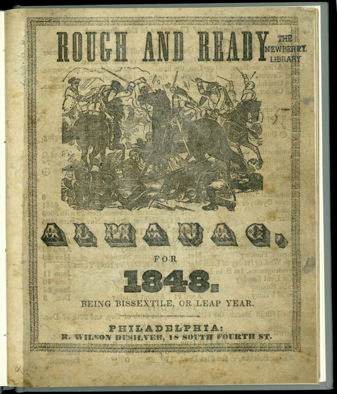 Portada del almanaque Rough and Ready para 1848, publicado en 1847 de American School